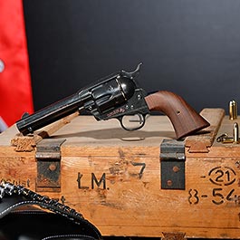 Kleinbild 1 King Arms Colt SAA .45 Peacemaker 4 Zoll Revolver Gas 6mm BB Electroplating Black