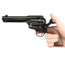 Kleinbild 3 King Arms Colt SAA .45 Peacemaker 4 Zoll Revolver Gas 6mm BB Electroplating Black