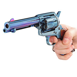 Kleinbild 6 King Arms Colt SAA .45 Peacemaker 4 Zoll Revolver Gas 6mm BB stahlblau