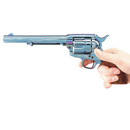 Kleinbild 3 King Arms Colt SAA .45 Peacemaker 6 Zoll Revolver Gas 6mm BB stahlblau