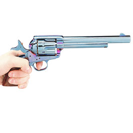 Kleinbild 5 King Arms Colt SAA .45 Peacemaker 6 Zoll Revolver Gas 6mm BB stahlblau