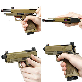 Kleinbild 8 EMG Staccato 2011 C2 Vollmetall Hand Stippling Grip GBB 6mm BB Flat Dark Earth - CNC Version