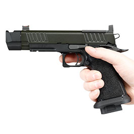 Kleinbild 3 EMG Staccato 2011 P Comp Soc Vollmetall Hand Stippling Grip GBB 6mm BB schwarz - CNC Version