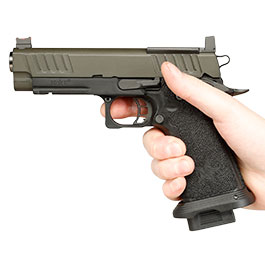 Kleinbild 3 EMG Staccato 2011 P Vollmetall Hand Stippling Grip GBB 6mm BB schwarz - CNC Version