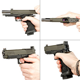 Kleinbild 8 EMG Staccato 2011 P Vollmetall Hand Stippling Grip GBB 6mm BB schwarz - CNC Version