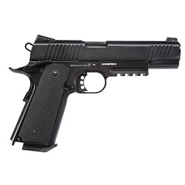 Kleinbild 3 Elite Force 1911 TAC Airsoft Pistole CO2 Blowback 6mm BB Vollmetall Set inkl. 5x CO2 Kapseln 5000 BBs Laser Dot und Zielscheibe