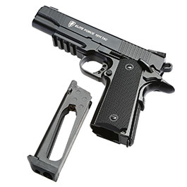 Kleinbild 6 Elite Force 1911 TAC Airsoft Pistole CO2 Blowback 6mm BB Vollmetall Set inkl. 5x CO2 Kapseln 5000 BBs Laser Dot und Zielscheibe