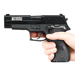 Kleinbild 3 Cybergun / AWC Swiss Arms Navy Standard Vollmetall GBB 6mm BB schwarz