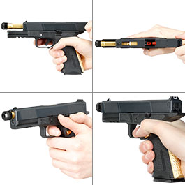 Kleinbild 8 EMG / Salient Arms Int. BLU Utility Optic Ready Threaded Barrel mit Metallschlitten GBB 6mm BB schwarz / gold