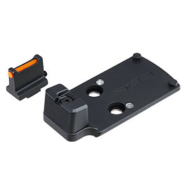 Kleinbild 1 G&G Aluminium RMR Sight Direkthalterung inkl. Visierung vorne schwarz f. G&G STP45 / 2024 CP GBB Serie