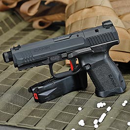 Kleinbild 1 Cybergun / AWC CANiK TP9 Elite Combat mit Metallschlitten GBB 6mm BB schwarz - CNC-Version