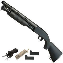 Produktbild zu D.E. M500 Combat Shotgun Fixed Stock Version Springer 6mm BB ...