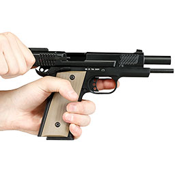 Kleinbild 11 Double Bell M945 Vollmetall GBB 6mm BB schwarz inkl. Pistolenkoffer