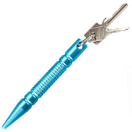 Kubotan mit Rillengriff und Schlüsselring blau Bild 2