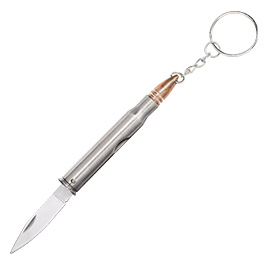 Schlsselanhnger AK47 Patrone mit Messer silber