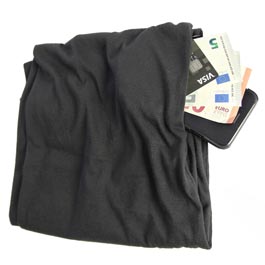 Loop Schal Be Safe mit versteckter Reiverschlusstasche schwarz
