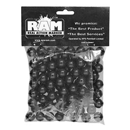 APS RAM Rubber Balls Hartgummikugeln Kaliber .68 je 3g schwarz 100 Stck