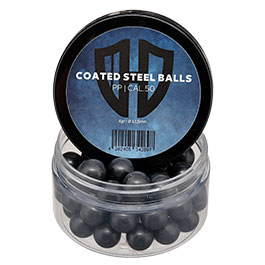 Kleinbild 1 Coated Steel Balls Kaliber .50 mit Kunststoffmantel 4,0g schwarz 50er Dose