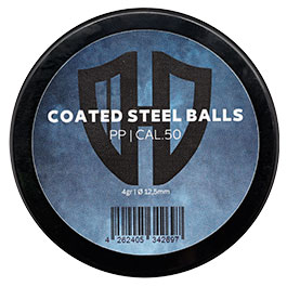 Kleinbild 3 Coated Steel Balls Kaliber .50 mit Kunststoffmantel 4,0g schwarz 50er Dose