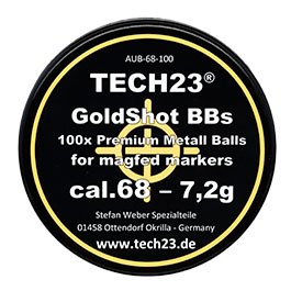 Kleinbild 3 Tech23 Gold-Shot extra harte Aluminium Kugeln 7,2g Kaliber .68 goldfarben 100er Dose