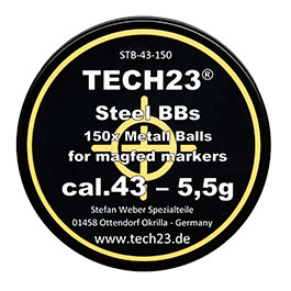 Kleinbild 3 Tech23 Chromstahlkugeln 5,5g Kaliber .43 silber 150er Dose