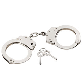 Produktbild zu MFH Handschellen Deluxe 2 Schl�ssel, Stahl, vernickelt ...