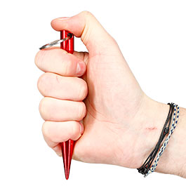 Kleinbild 6 Kubotan gewellt mit Schl�sselring rot