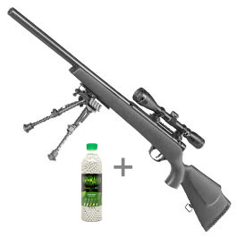 UHC Super X-9 Bolt Action Airsoft Snipergewehr inkl. Zweibein / Zielfernrohr Springer 6mm BB + 3.000 BIO FireBalls