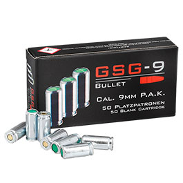 GSG-9 Bullet 9mm P.A.K. Platzpatronen, 50 Stck