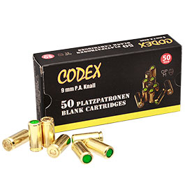 Codex Gold Knallpatronen 9mm P.A.K. 50 Stck