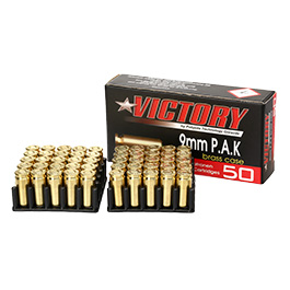 Victory Pobjeda Knallpatronen Messinghlsen Kal. 9mm P.A.K. 50 Stck