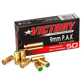 Victory Pobjeda Knallpatronen Messinghlsen Kal. 9mm P.A.K. 50 Stck