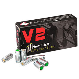 Pobjeda Knallpatronen V2 Nitro Power Silber 9mm P.A.K. 50 Stck