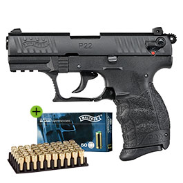 Walther P22Q Schreckschuss Pistole 9mm P.A.K. brniert inkl. Walther Platzpatronen