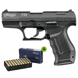 Walther P99 Schreckschuss Pistole 9mm P.A.K. schwarz inkl. Walther Platzpatronen