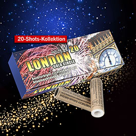 London Gold Circle Signalmunition 20 Stck goldener Schweif blaue Sterne