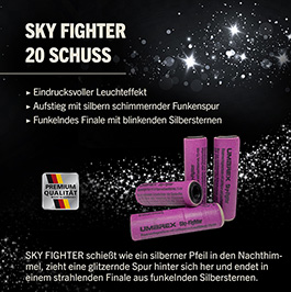 Kleinbild 1 Sky Fighter Signaleffekte mit silber leuchtendem Lichtschweif 20 St�ck f�r Schreckschusswaffen