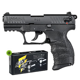 Walther P22Q Schreckschuss Pistole Kal. 9mm P.A.K. brniert + 50 Schuss Black Blitz