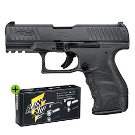 Walther PPQ M2 Schreckschuss Pistole Kal. 9mm P.A.K. brniert + 50 Schuss Pobjeda Black Blitz