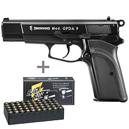 Browning GPDA 9 Schreckschuss Pistole Kal. 9mm P.A.K. brniert + 50 Schuss Pobjeda Black Blitz