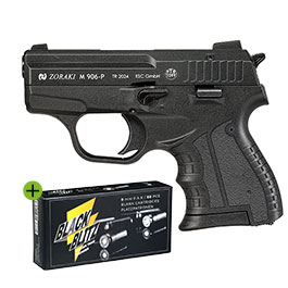 Zoraki 906 Schreckschusspistole 9mm P.A.K. brniert + 50 Schuss Pobjeda Black Blitz Platzpatronen