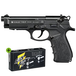 Zoraki 918 Schreckschusspistole Kal. 9mm P.A.K. brniert + 50 Schuss Black Blitz Platzpatronen