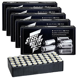 Pobjeda Steel Blitz Knallpatronen 9mm P.A.K. Messinghlse 250 Schuss