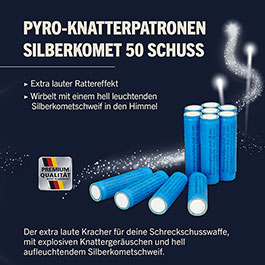Kleinbild 1 Zink Feuerwerk Pyro-Knatterpatronen mit Silberkomet 50 Schuss Signaleffekte fr Schreckschusswaffen
