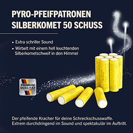Kleinbild 1 Zink Feuerwerk Pyro-Pfeifpatronen mit Silberkomet 50 Schuss Signaleffekte fr Schreckschusswaffen