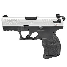 Walther P22Q Schreckschuss Pistole 9mm P.A.K. nickel inkl. austauschbare Griffrcken (S, L)