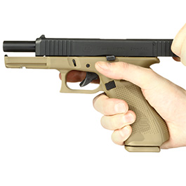 Glock 17 Gen5 Schreckschuss Pistole 9mm P.A.K. coyote French Army Edition inkl. Glock Koffer und Wechsel-Griffrücken Bild 10