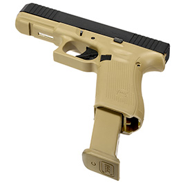 Glock 17 Gen5 Schreckschuss Pistole 9mm P.A.K. coyote French Army Edition inkl. Glock Koffer und Wechsel-Griffrücken Bild 8