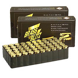 Pobjeda Brass Blitz Knallpatronen 9mm P.A.K. - Messinghlse 2x 50 Stck