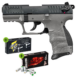 SONDERATION - Walther P22Q Schreckschuss Pistole 9mm P.A.K. Cerakote Meteor Gray inkl. 100 Schuss Platzpatronen